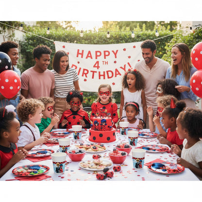 Kit Festa 8 Persone Set Tavola Addobbi Party Compleanno con 8 Piatti, 8 Bicchieri e tovaglioli Miraculous Lady