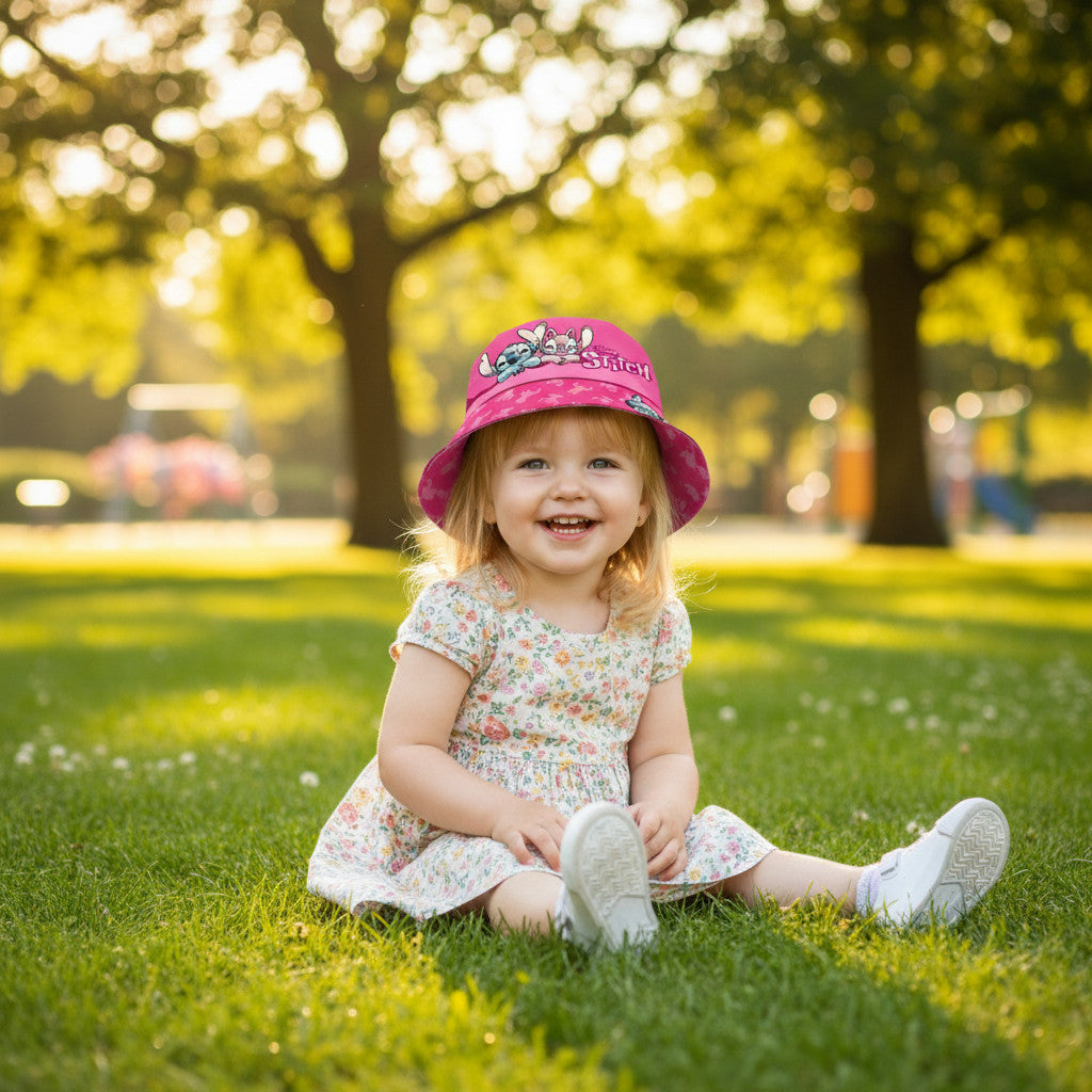 STITCH - Cappello Pescatore per Bimba/Bambina Berretto Ragazza