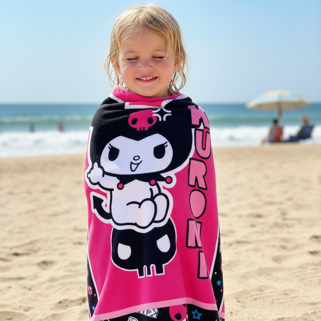 KUROMI - Telo Mare Asciugamano da spiaggia e piscina in microfibra CM. 140X70 asciugatura rapida, morbido