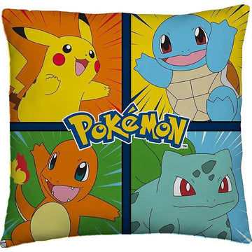POKEMON - Cuscino Ufficiale Arredo 40x40 cm morbido con imbottitura 100% poliestere - Cameretta Bambini - Pikachu