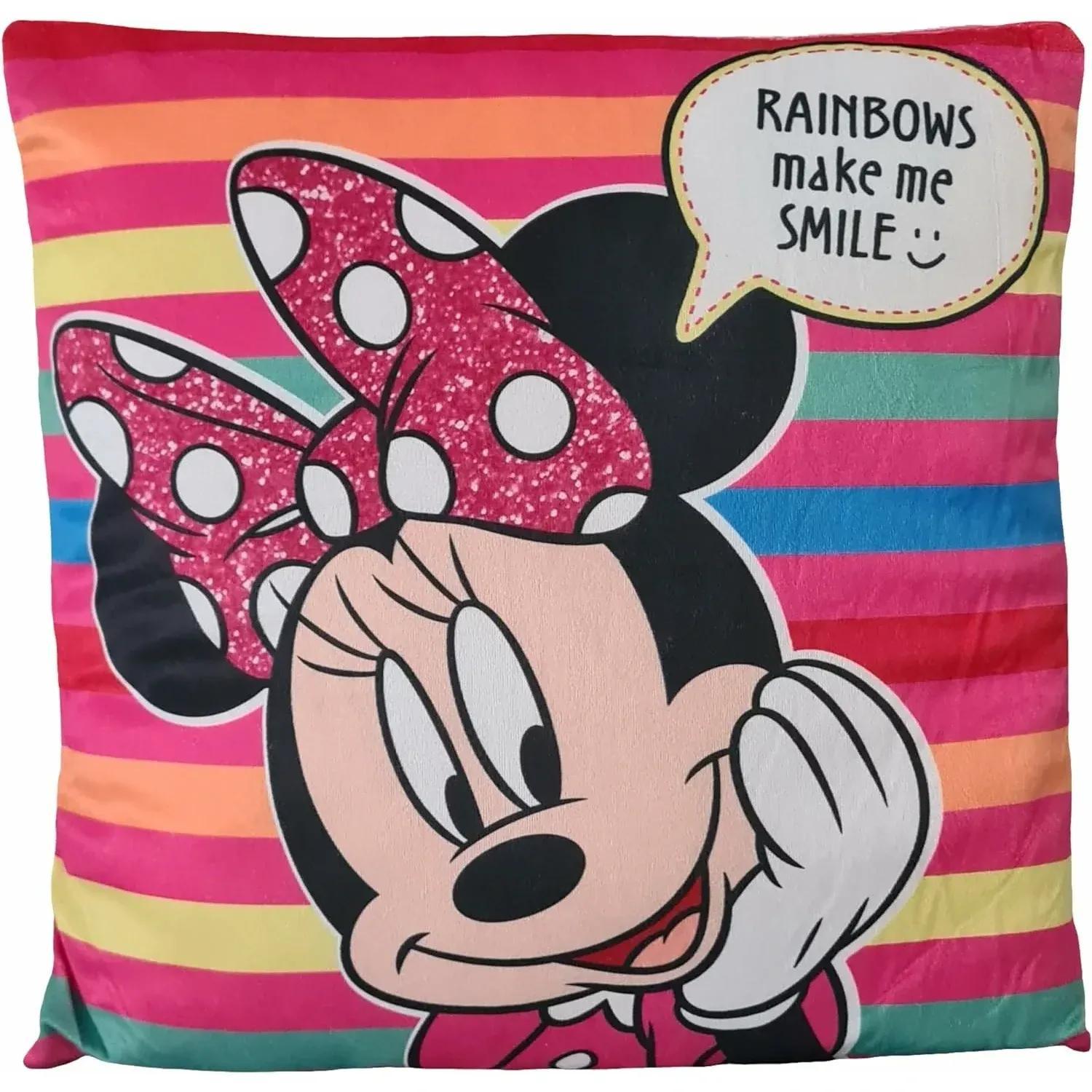 MINNIE MOUSE - Cuscino Ufficiale Arredo 40x40 cm morbido con imbottitura 100% poliestere per cameretta bambini e ragazzi - TOPOLINA