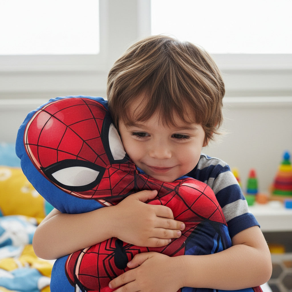 Cuscino 3D Shaped Sagomato peluche  Bambini in Poliestere con la Forma sagoma Personaggio ( SPIDERMAN Hero)