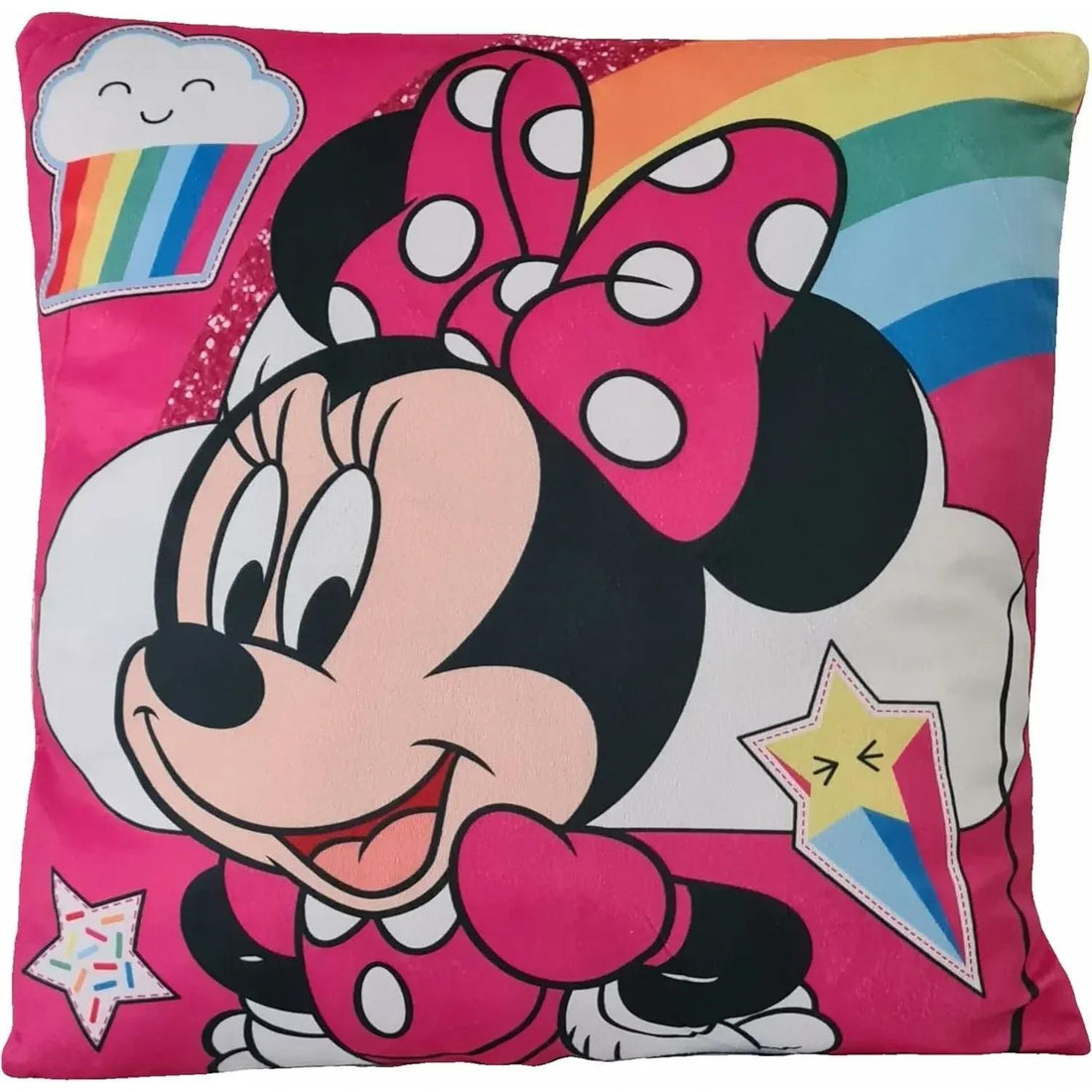 MINNIE MOUSE - Cuscino Ufficiale Arredo 40x40 cm morbido con imbottitura 100% poliestere per cameretta bambini e ragazzi