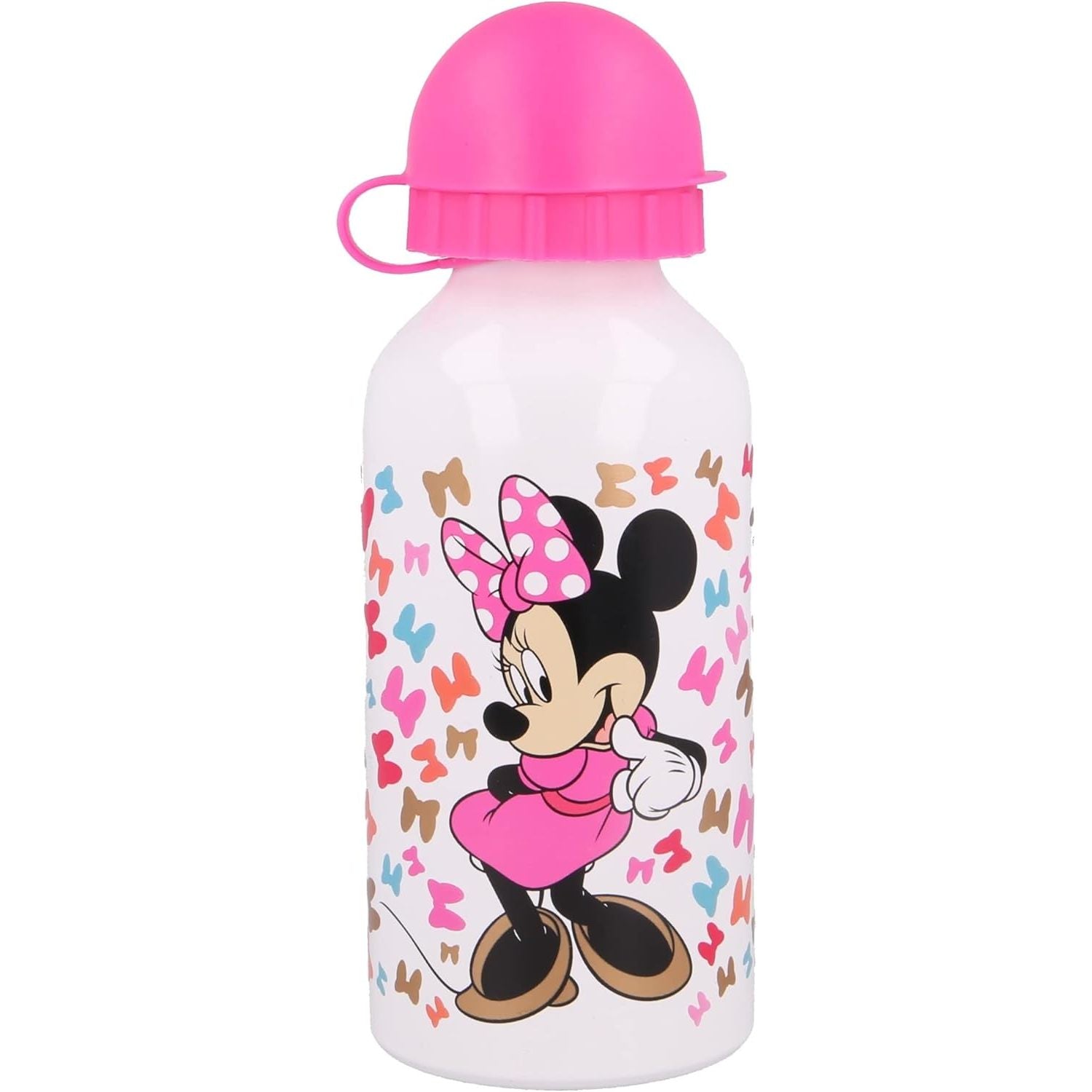 MINNIE MOUSE - Borraccia ufficiale Scuola Bottiglia Sport in lega di Alluminio per Bambini e Ragazzi 400ml con beccuccio retraibile - TOPOLINA