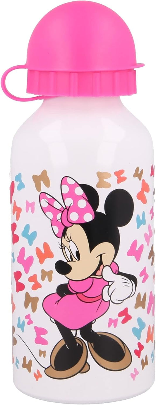 MINNIE MOUSE - Borraccia ufficiale Scuola Bottiglia Sport in lega di Alluminio per Bambini e Ragazzi 400ml con beccuccio retraibile - TOPOLINA