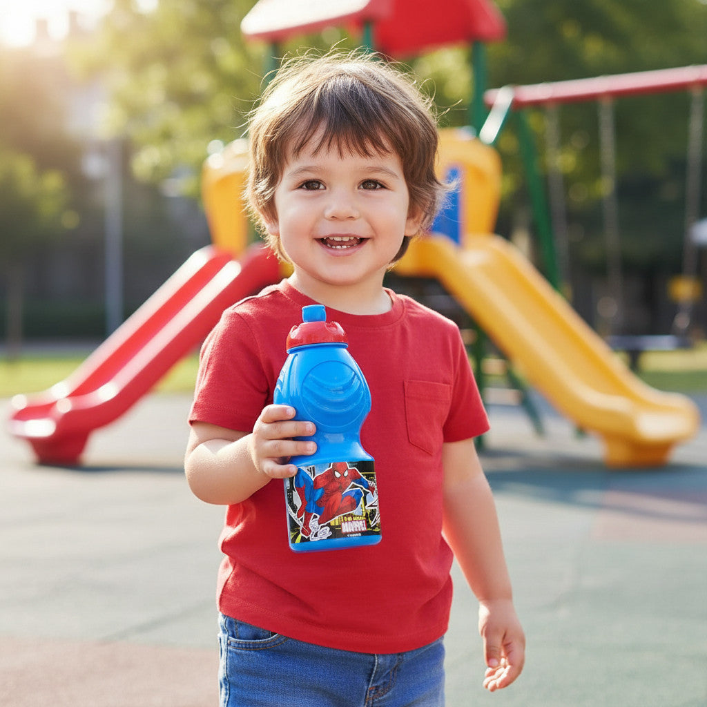 Borraccia Sport in Plastica per Bambini SPIDER-MAN 400ML con Beccuccio Retraibile