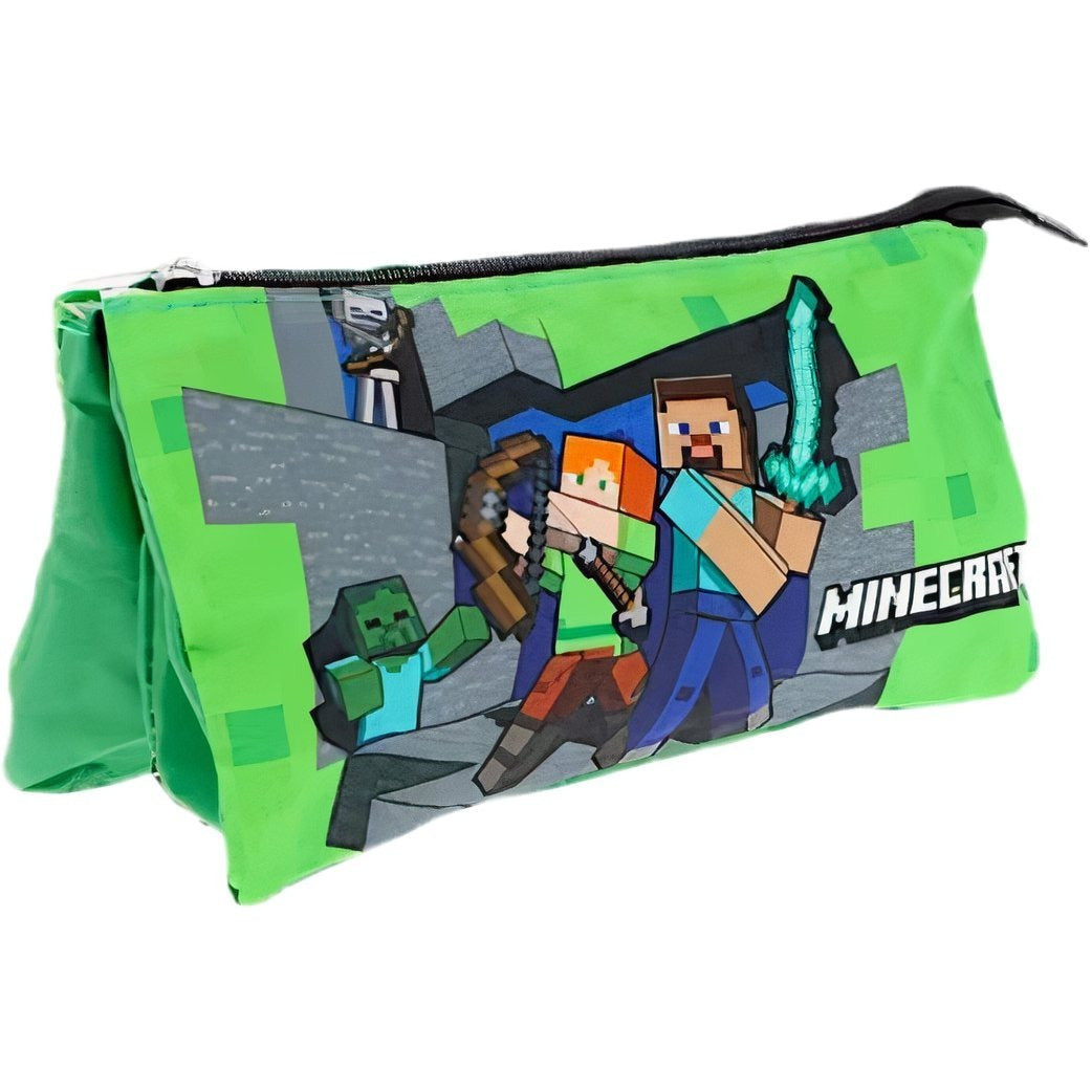 Portapenne Astuccio Triplo Borsellino Scuola e Asilo per Bambini e Ragazzi 22x12cm