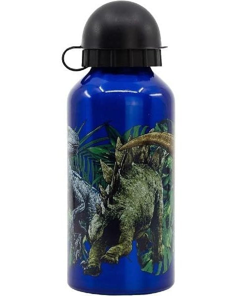 Borraccia Scuola Bottiglia Sport in Alluminio Bambini 400ml con Beccuccio Retraibile JURASSIC WORLD