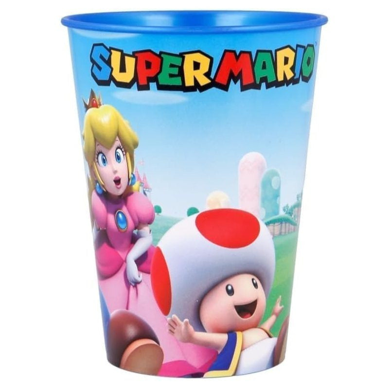 Set 2 Bicchieri per Bambini 260 ml in plastica Regalo per Ragazzi - Adatto per lavastoglie e microonde MARIO