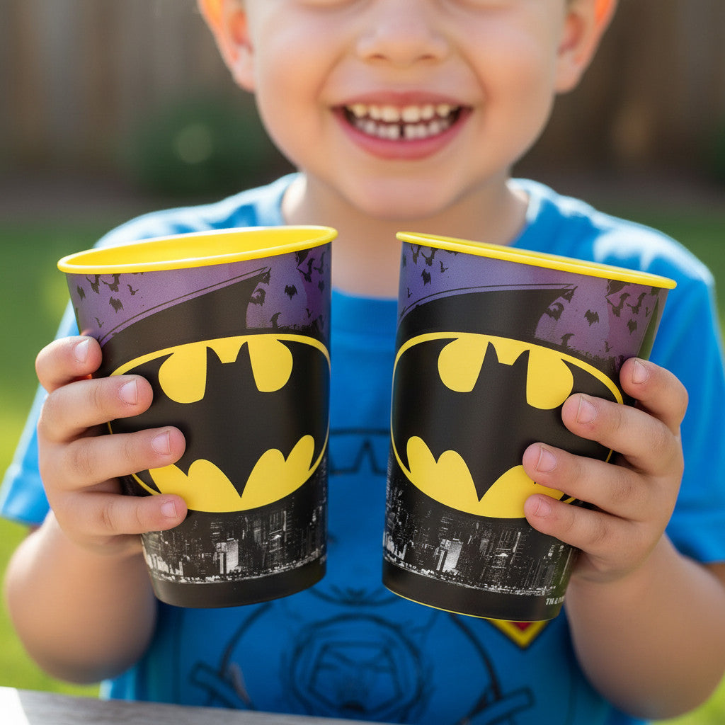 Set 2 Bicchieri per Bambini 260 ml in plastica Regalo per Ragazzi - Adatto per lavastoglie e microonde