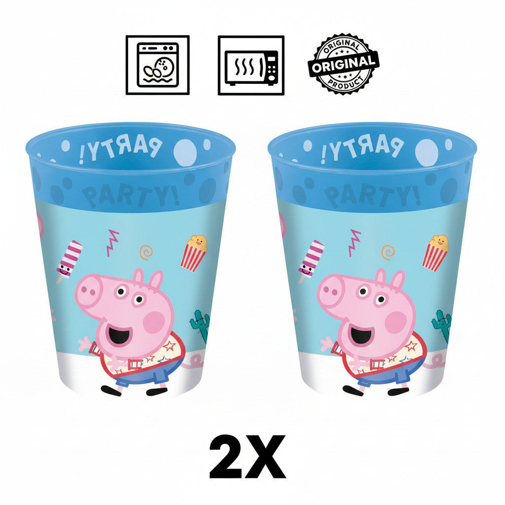 Set 2 Bicchieri per Bambini 260 ml in plastica Regalo per Bimbi e Neonati - Adatto per lavastoglie e microonde