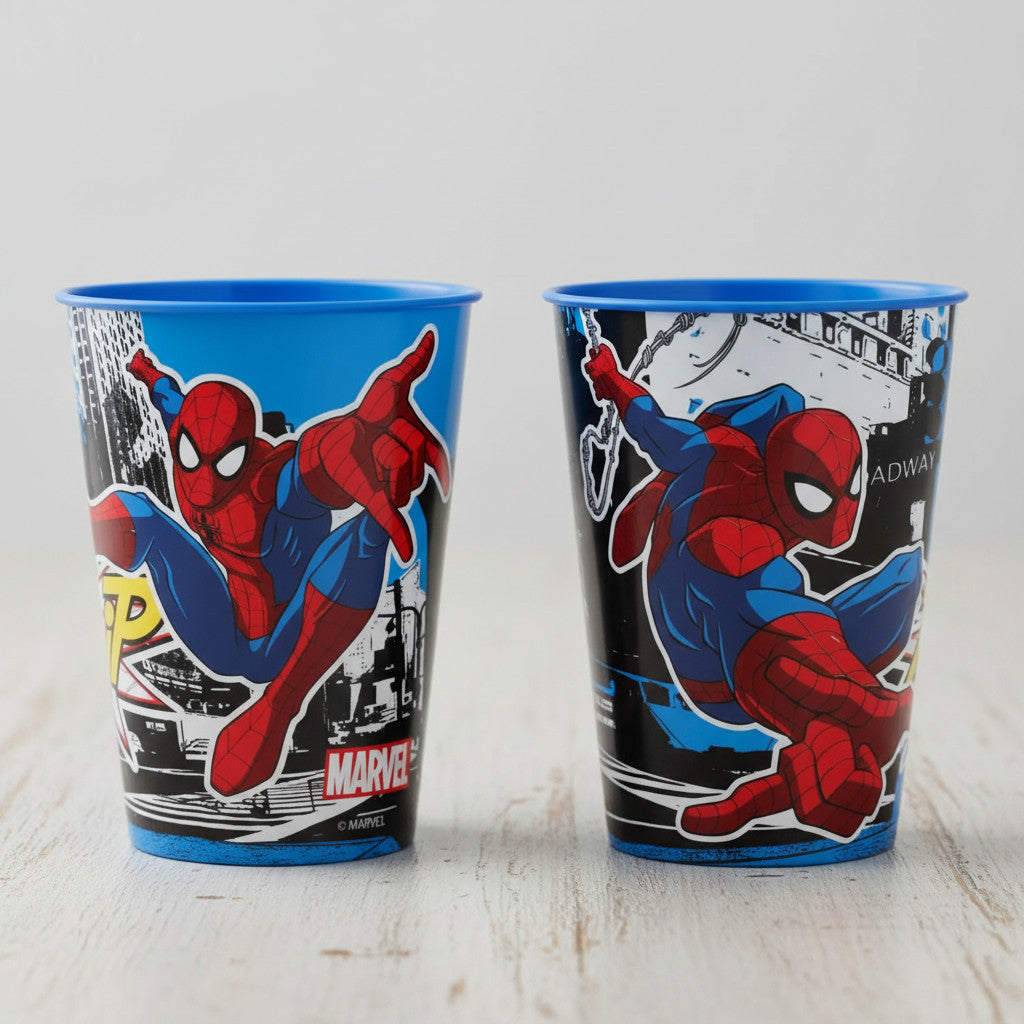 Set 2 Bicchieri  Bambini 260 ml in plastica Senza BPA Regalo  Ragazzi (Spiderman Street)