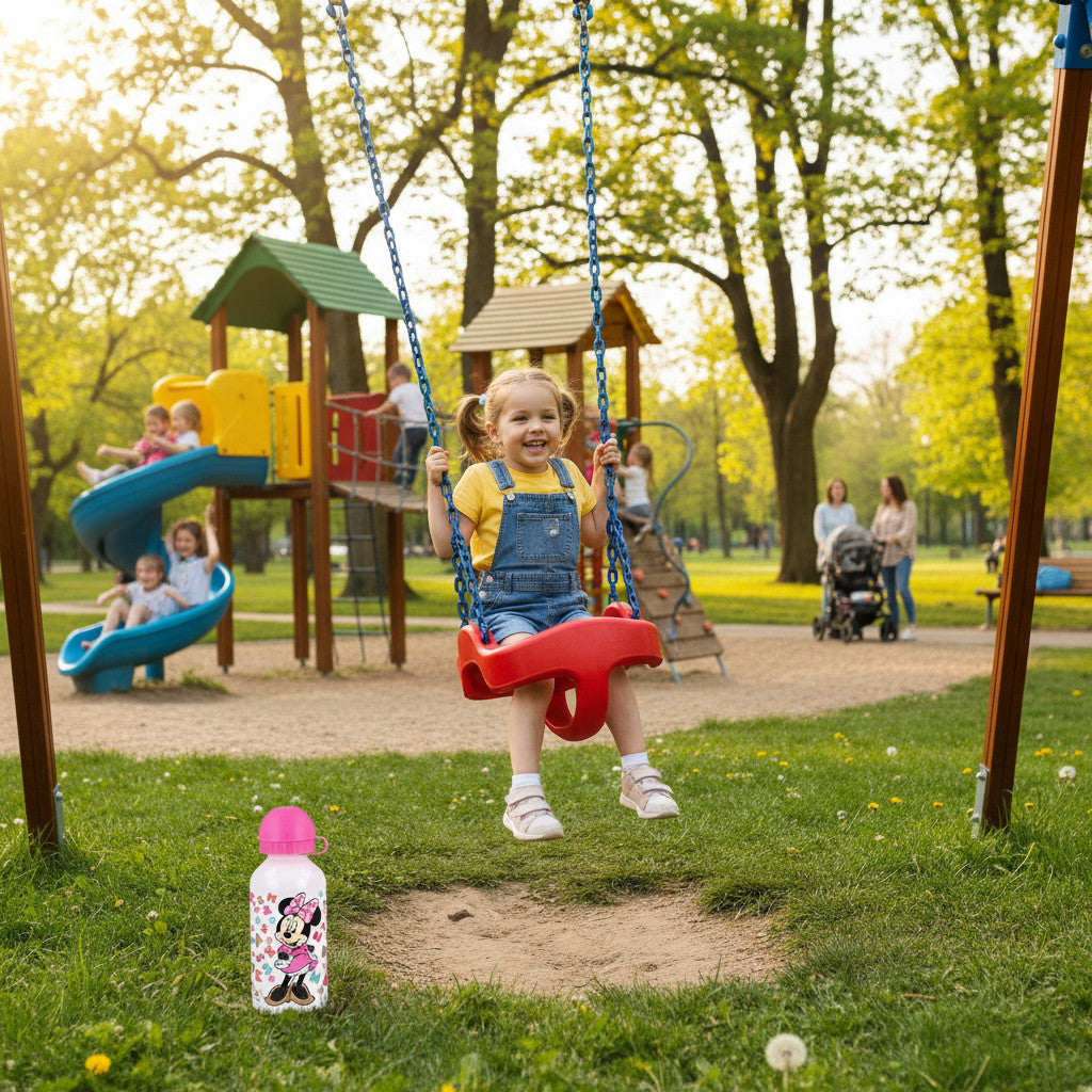 MINNIE MOUSE - Borraccia ufficiale Scuola Bottiglia Sport in lega di Alluminio per Bambini e Ragazzi 400ml con beccuccio