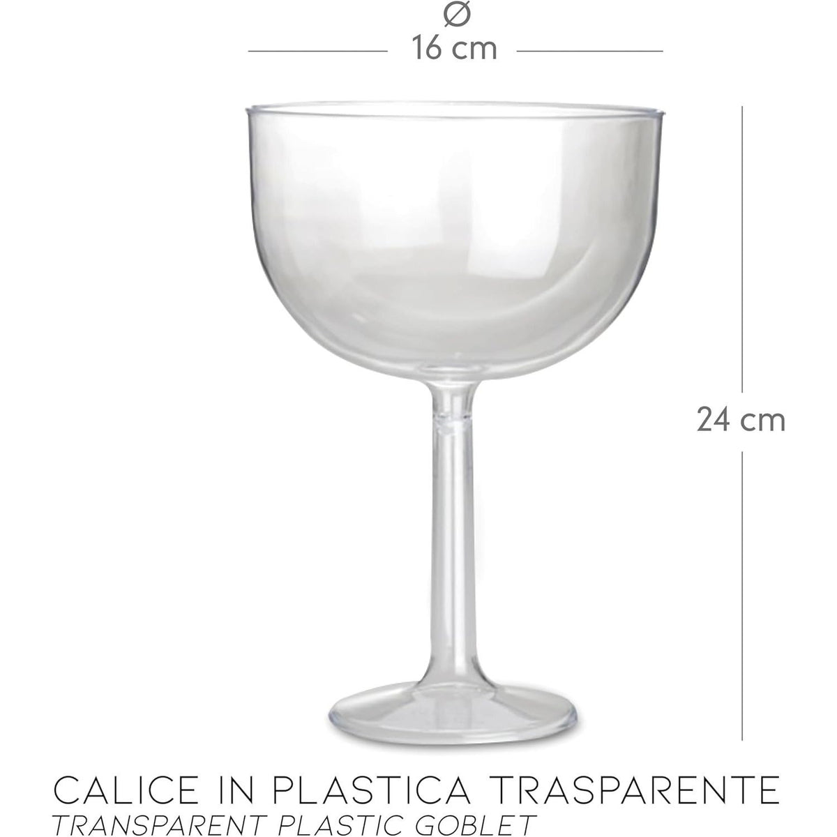 Portaconfetti Coppa trasparente con gambo corto per confetti in plastica per eventi