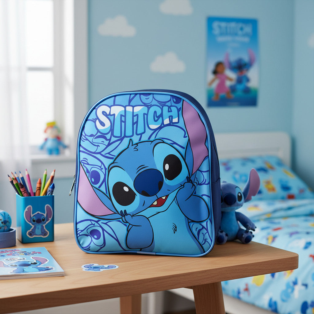 Zaino per bambini Zainetto Asilo Infanzia per la Scuola e tempo libero con chiusura lampo (per STITCH bimbo)