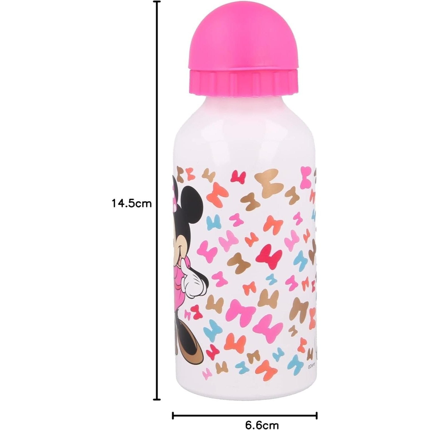 MINNIE MOUSE - Borraccia ufficiale Scuola Bottiglia Sport in lega di Alluminio per Bambini e Ragazzi 400ml con beccuccio retraibile - TOPOLINA