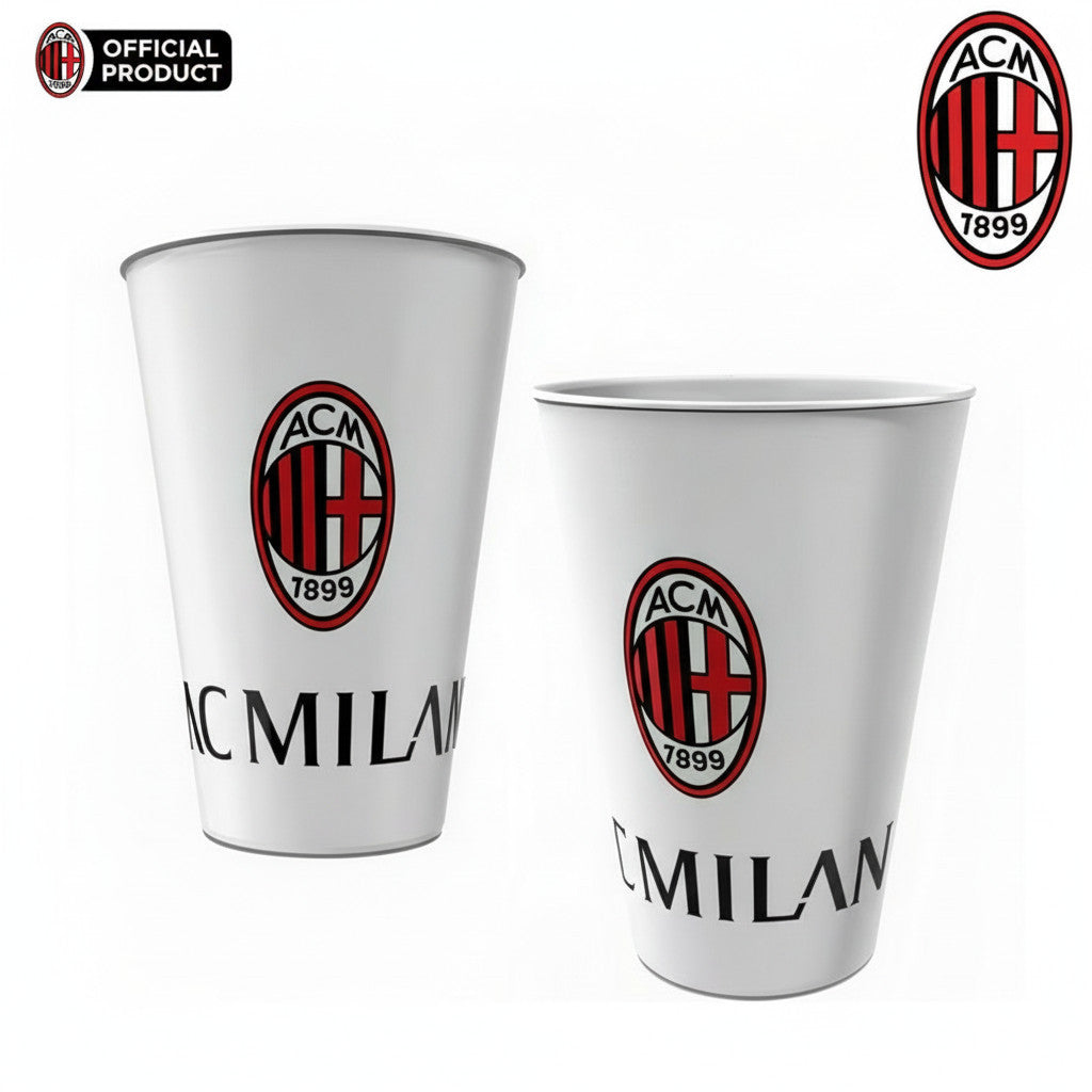 Set 2 Bicchieri in plastica 260ml Tifoso Senza BPA/Regalo  Ragazzi Prodotto Ufficiale ( Milan)