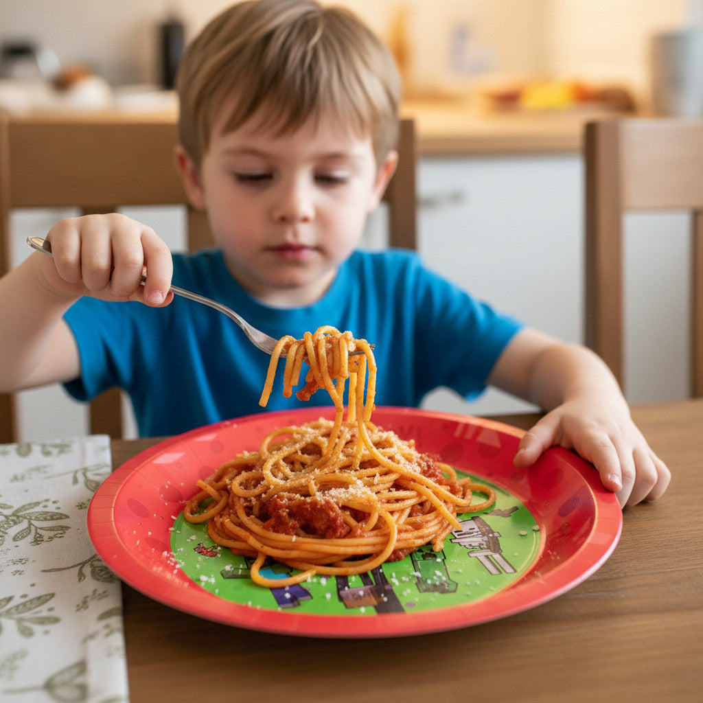 Piatto Bambino riutilizzabile in Polipropilene Stoviglie Bimbo per bambini e ragazzi - Adatto per lavastoglie e microonde