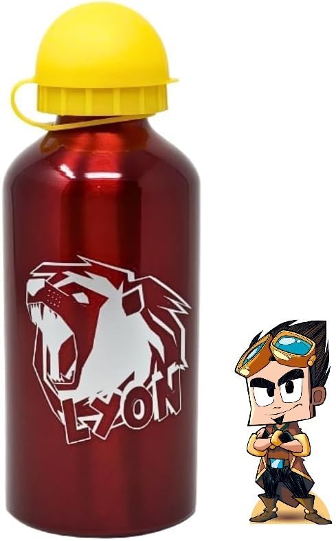 Borraccia Scuola Bottiglia Sport in Alluminio Bambini 400ml con Beccuccio Retraibile Lyon Gamer