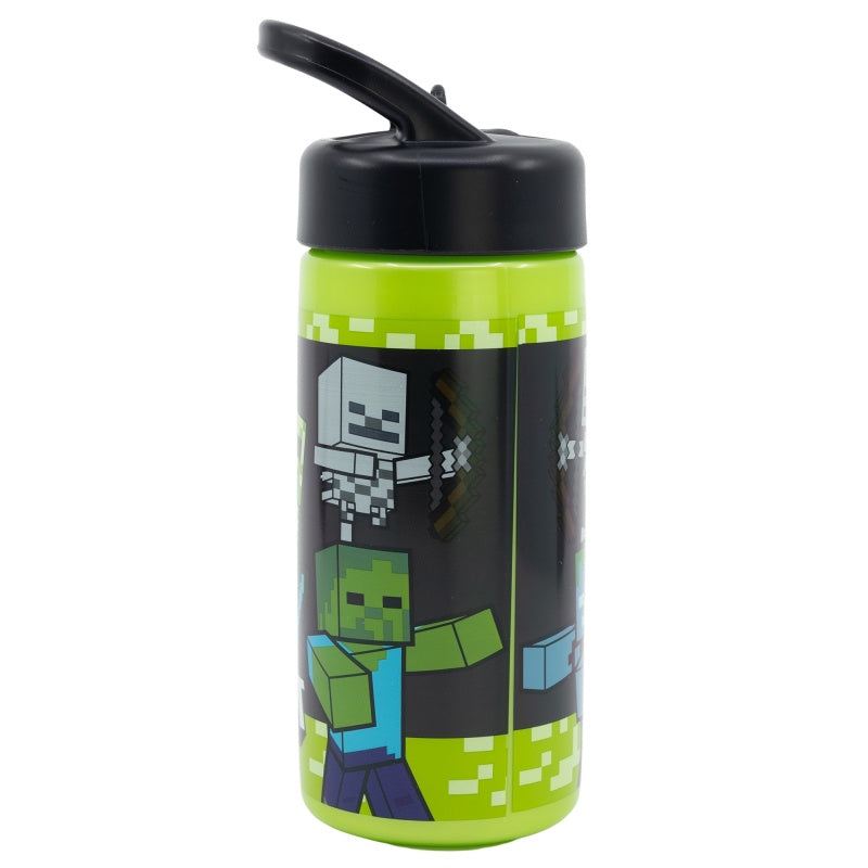 Borraccia Minecraft Sport in plastica per Bambini 400ML con Beccuccio Retraibile