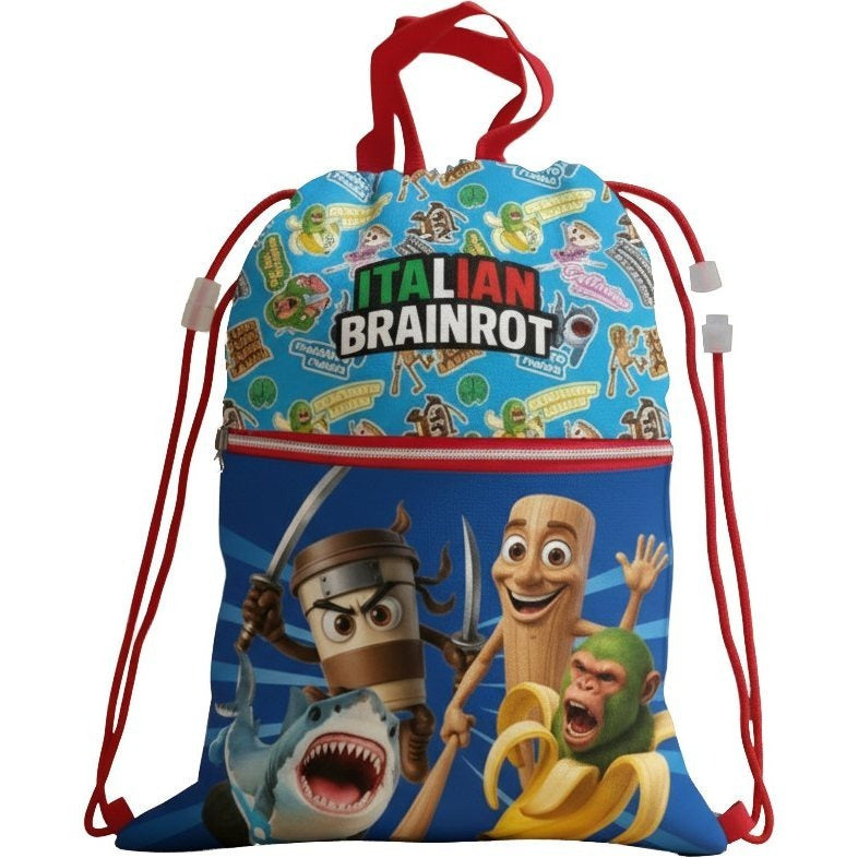 Sacca Sportiva per Bambino, Borsa Zaino per Asilo, Palestra, Piscina, Viaggio, Portascarpe