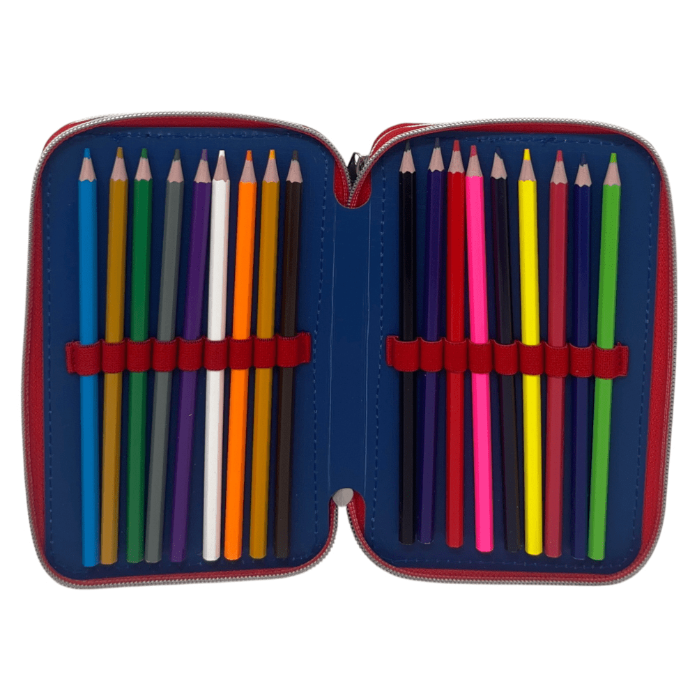 Portapenne Astuccio Triplo Borsellino Scuola e Asilo per Bambini e Ragazzi Supereroi SPIDER