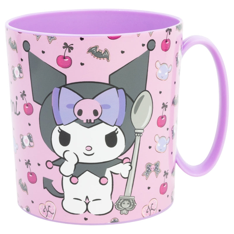 Tazza Bicchiere in plastica 350ml per Microonde con manico Bambini colazione KUROMI