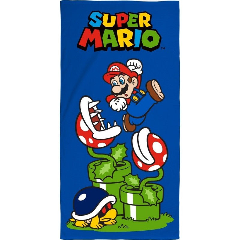 Telo Mare Asciugamano da spiaggia e piscina in microfibra CM. 140X70 asciugatura rapida, ultra morbido SUPERMARIO