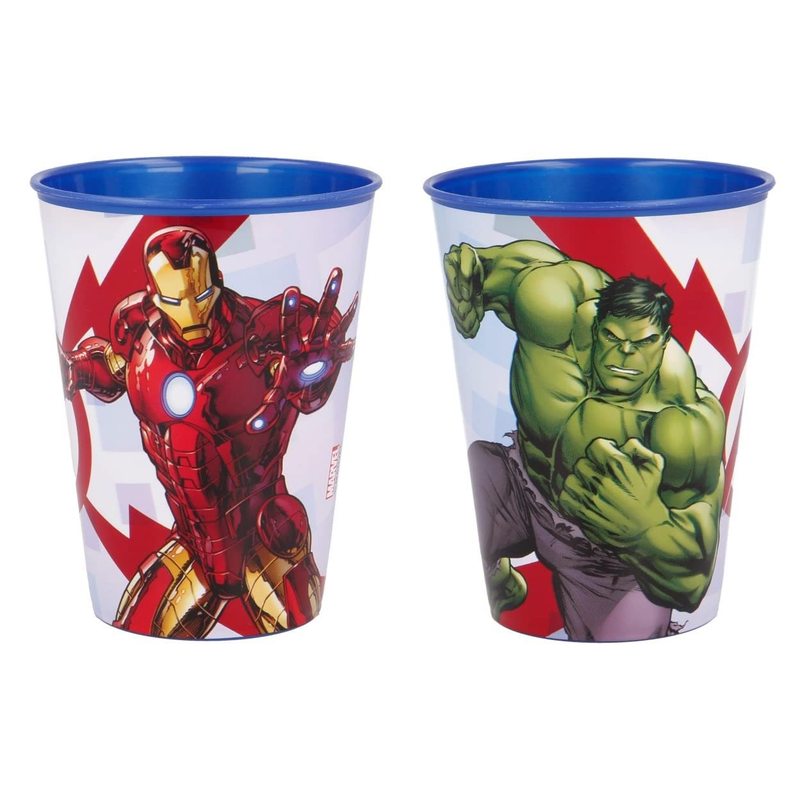 Set 2 Bicchieri  Bambini 260 ml in plastica Senza BPA Regalo  Ragazzi (Avengers Hulk)