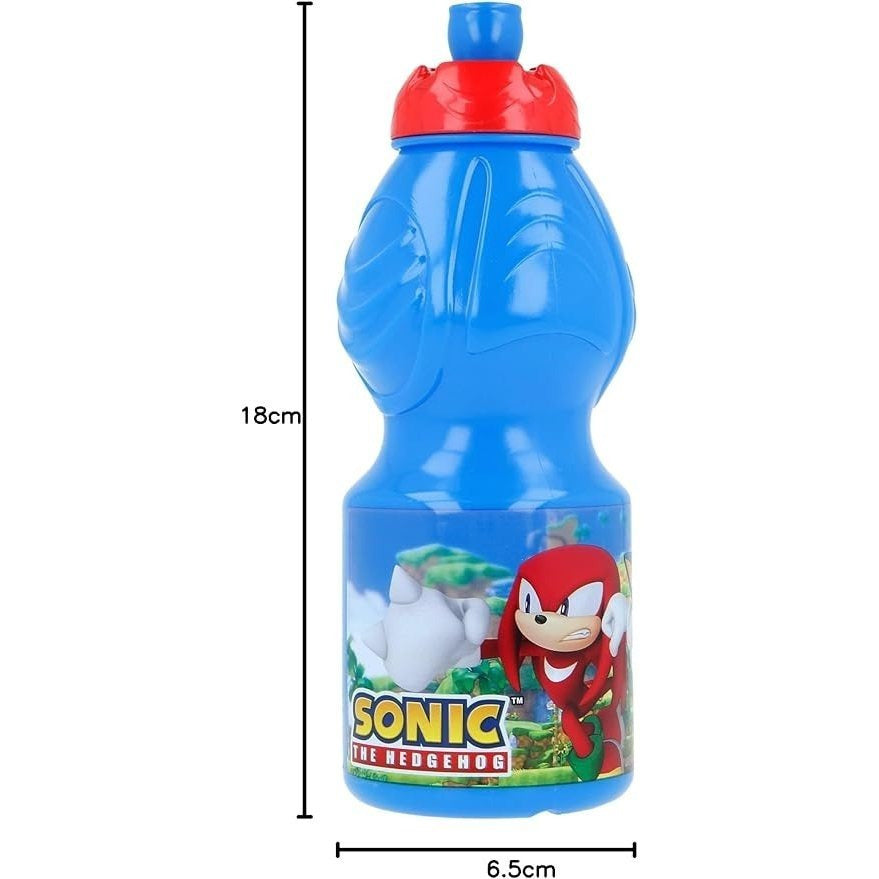 SONIC - Borraccia Sport Ufficiale in plastica Bottiglia per Bambini 400ML con beccuccio retraibile