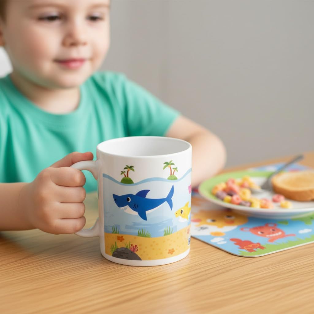 Tazza in ceramica  Bambini in confezione regalo (Baby Shark)