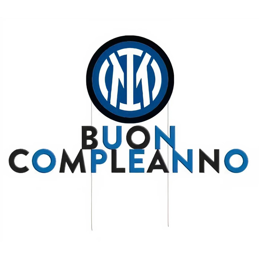 Decorazione Ufficiale Torta Topper Buon Compleanno 18x19 cm - INTER