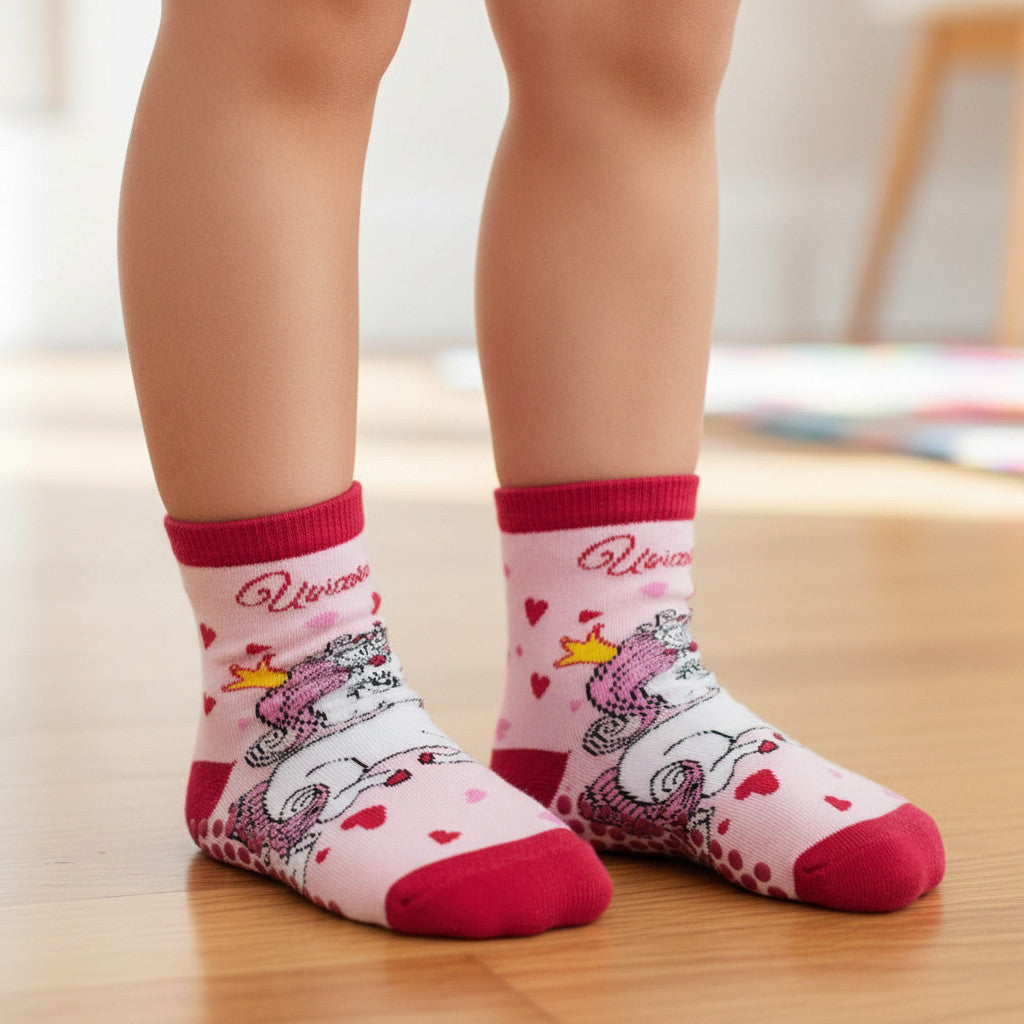 2 paia Calzini antiscivolo ufficiali Calze bambini anti scivolo UNICORNO