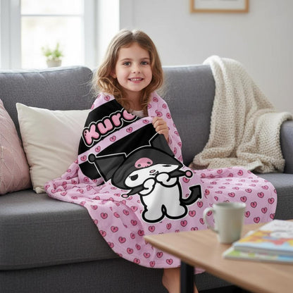 Coperta Ufficiale Plaid Morbida e Calda 100x140cm per Bambini Pile con stampa Idea Regalo KUROMI