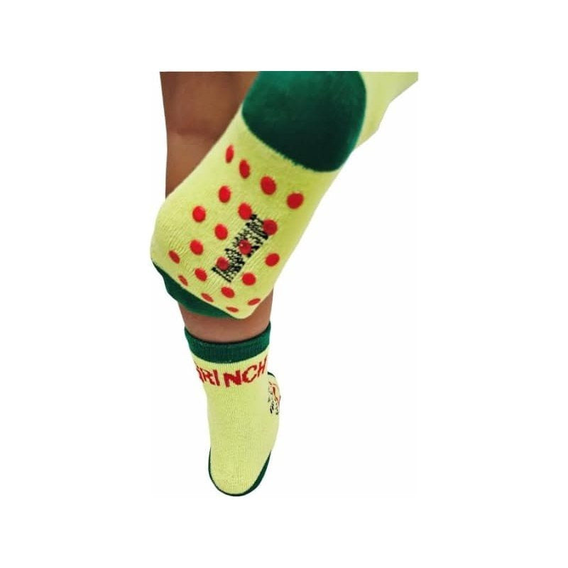 2 Paia Calzini Antiscivolo Ufficiali The Grinch - Calze Bambini Anti Scivolo Bimbi