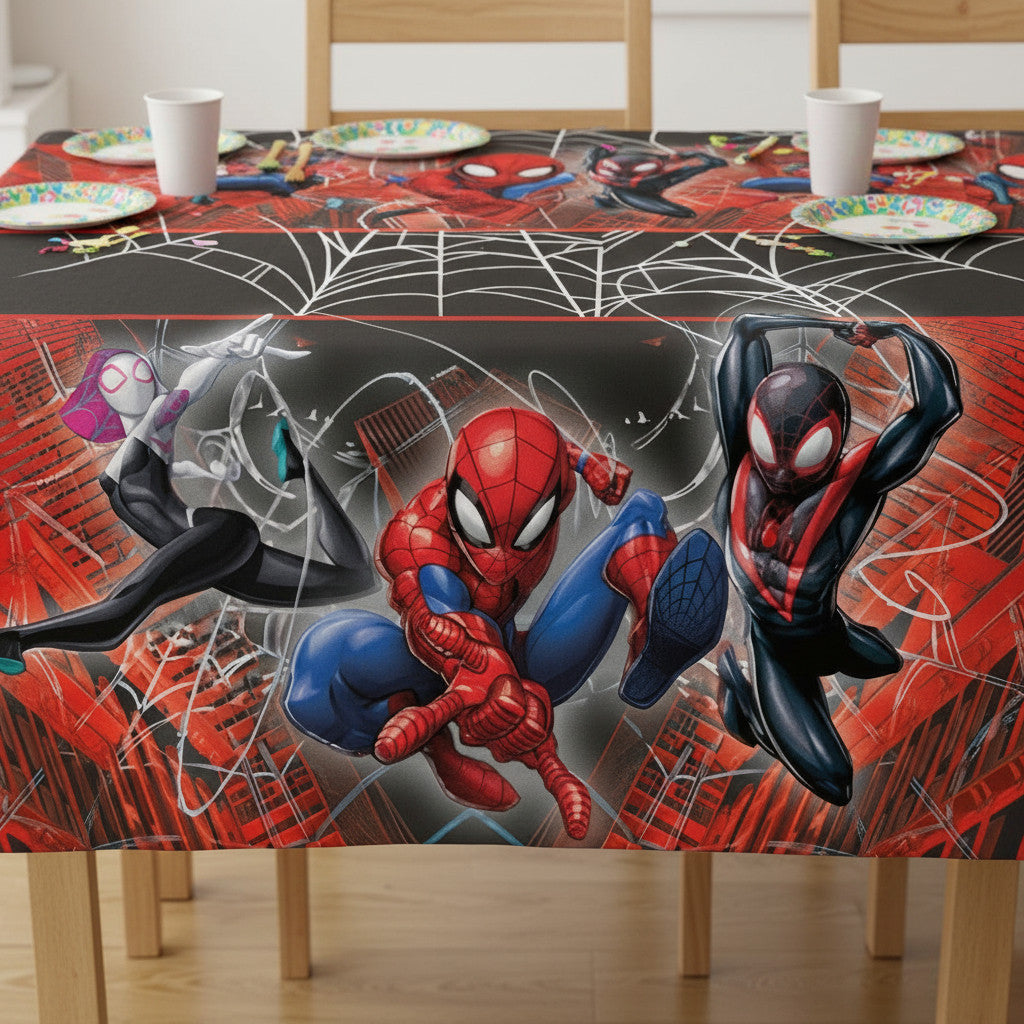 Tovaglia decorazione per compleanno dei bambini e feste a tema, Rettangolare, 120 cm x 180 cm, lavabile SPIDER