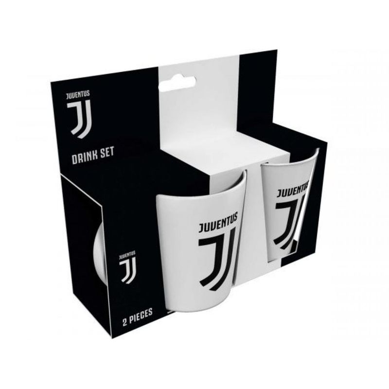 ILS I LOVE SHOPPING Set Regalo Bicchiere + Tazza in confezione regalo Tifoso Senza BPA per Ragazzi Prodotto Ufficiale (Juventus)