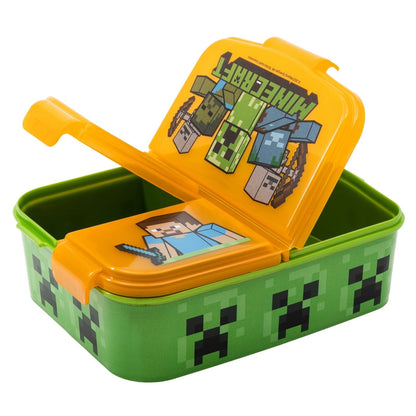 Porta Merenda Scuola con 3 scomparti Portamerenda in Plastica Bambini Pranzo Launch Box