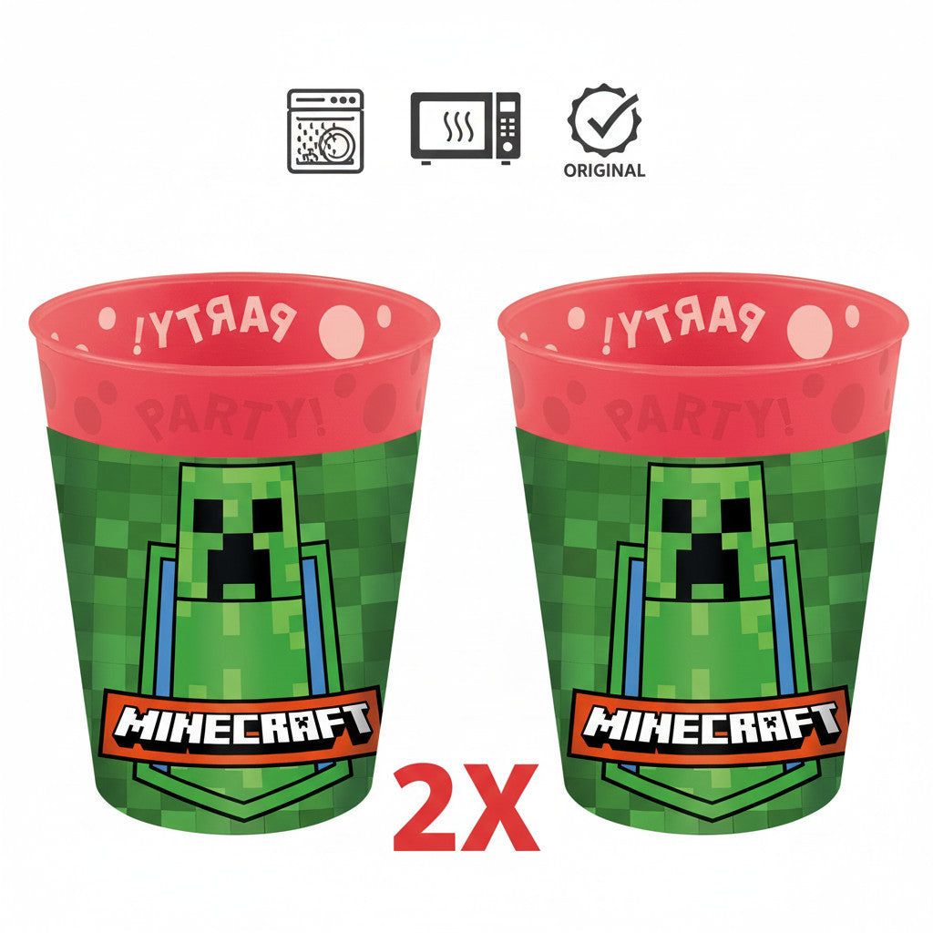 Set 2 Bicchieri per Bambini 260 ml in plastica Regalo per Ragazzi - Adatto per lavastoglie e microonde