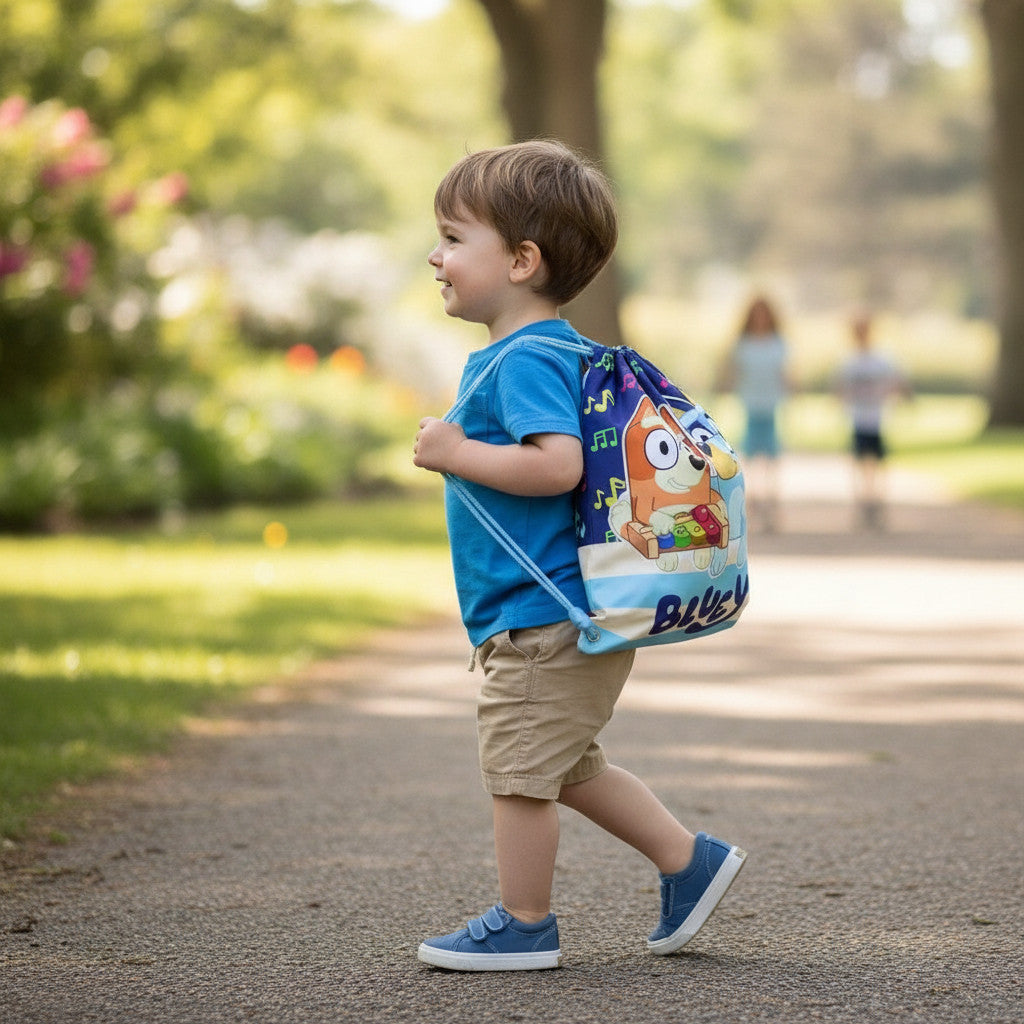 Sacca Sportiva per Bambino, Borsa Zaino per Asilo, Palestra, Piscina, Viaggio, Portascarpe