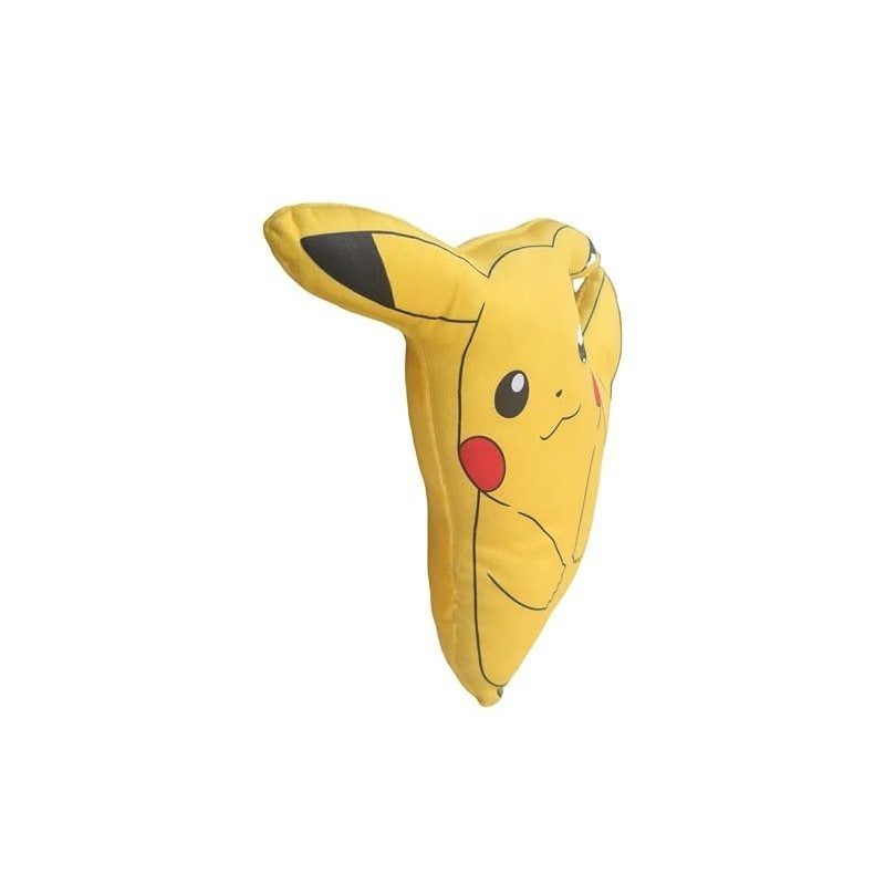 POKEMON - Cuscino 3D ufficiale a forma di personaggio Sagomato Pikachu, 31 cm x 33 cm, peluche lavabile