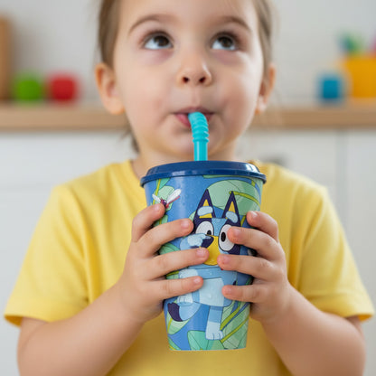Kids' Cup Con Cannuccia e coperchio Riutilizzabile - 430 ml
