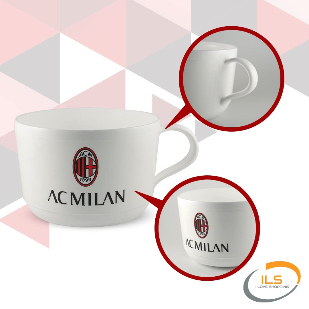 Tazza Ufficiale Tazzone in plastica 360ml  Microonde con manico Tifoso colazione BPA-free Made in Italy - MILAN