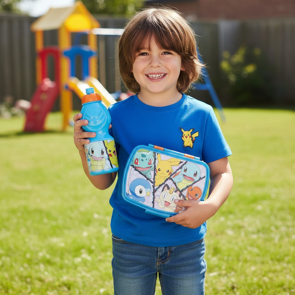 Set Pranzo Scuola 2 Pezzi Portamerenda e Borraccia in Plastica Bambini Bambino Merenda Launch Box - BPA Free
