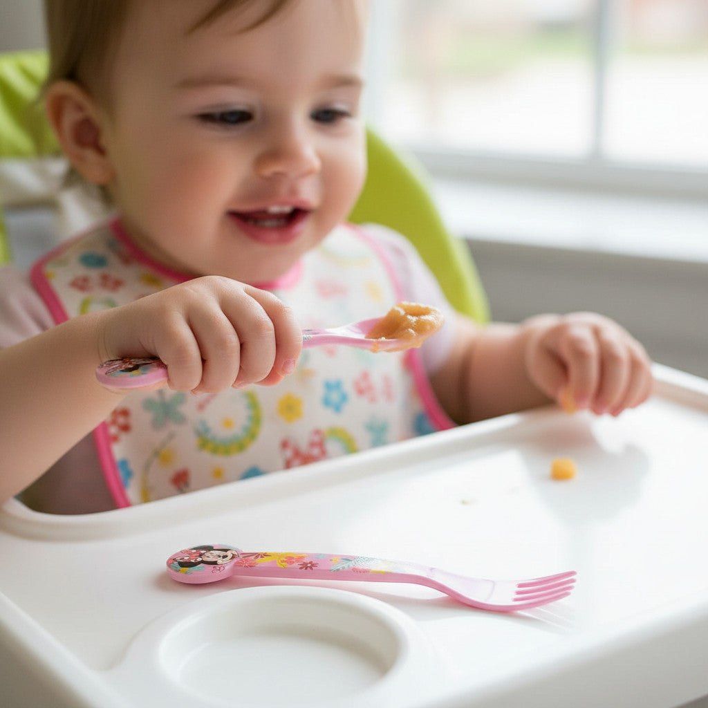 Set Posate  Bambini in Plastica Alimentare senza BPA - Forchetta e Cucchiaio Made in Spain