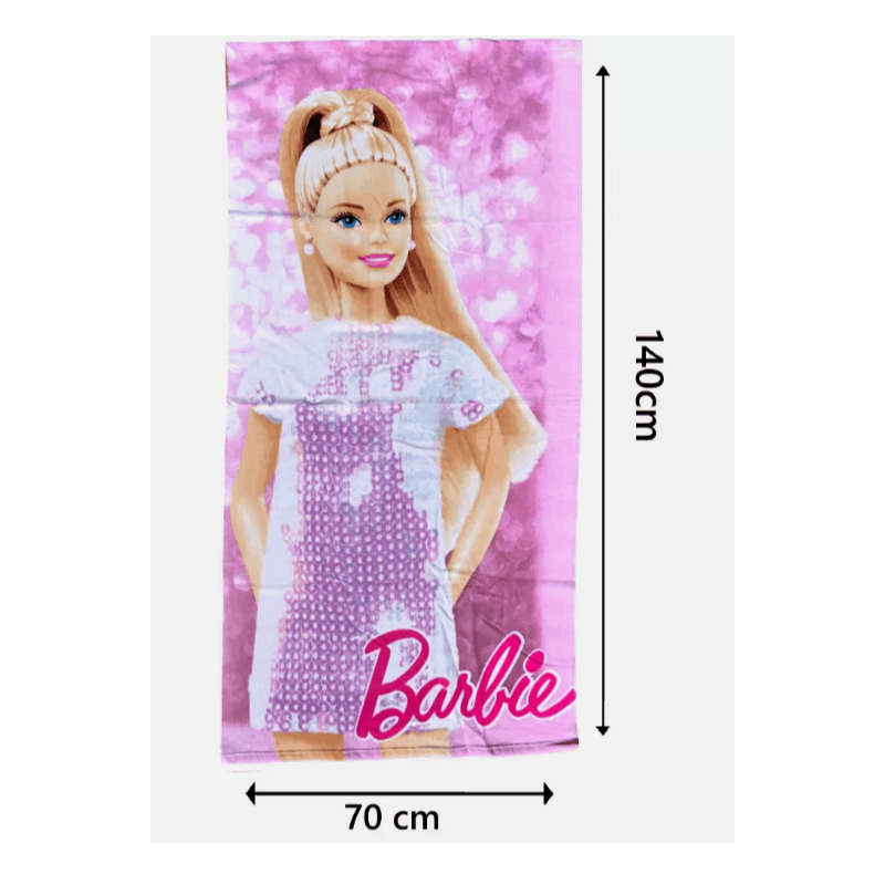 Telo Mare Asciugamano da spiaggia e piscina in microfibra CM. 140X70 asciugatura rapida, ultra morbido ( BARBIE)