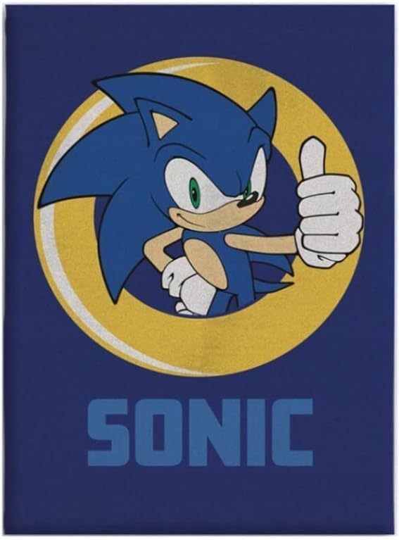 Coperta Plaid Morbida e Calda 100x140cm  Bambini Pile con stampa (Sonic the Hedgehog)