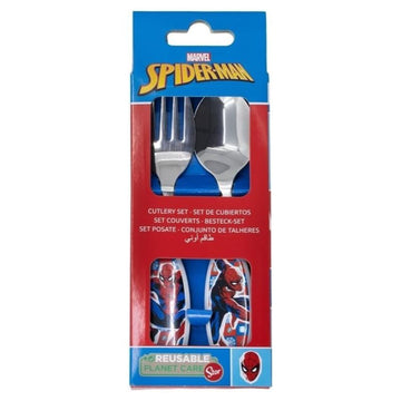 SPIDERMAN | Set Posate  Bambini in Acciaio Inossidabile - Forchetta e Cucchiaio (Spider-Man)