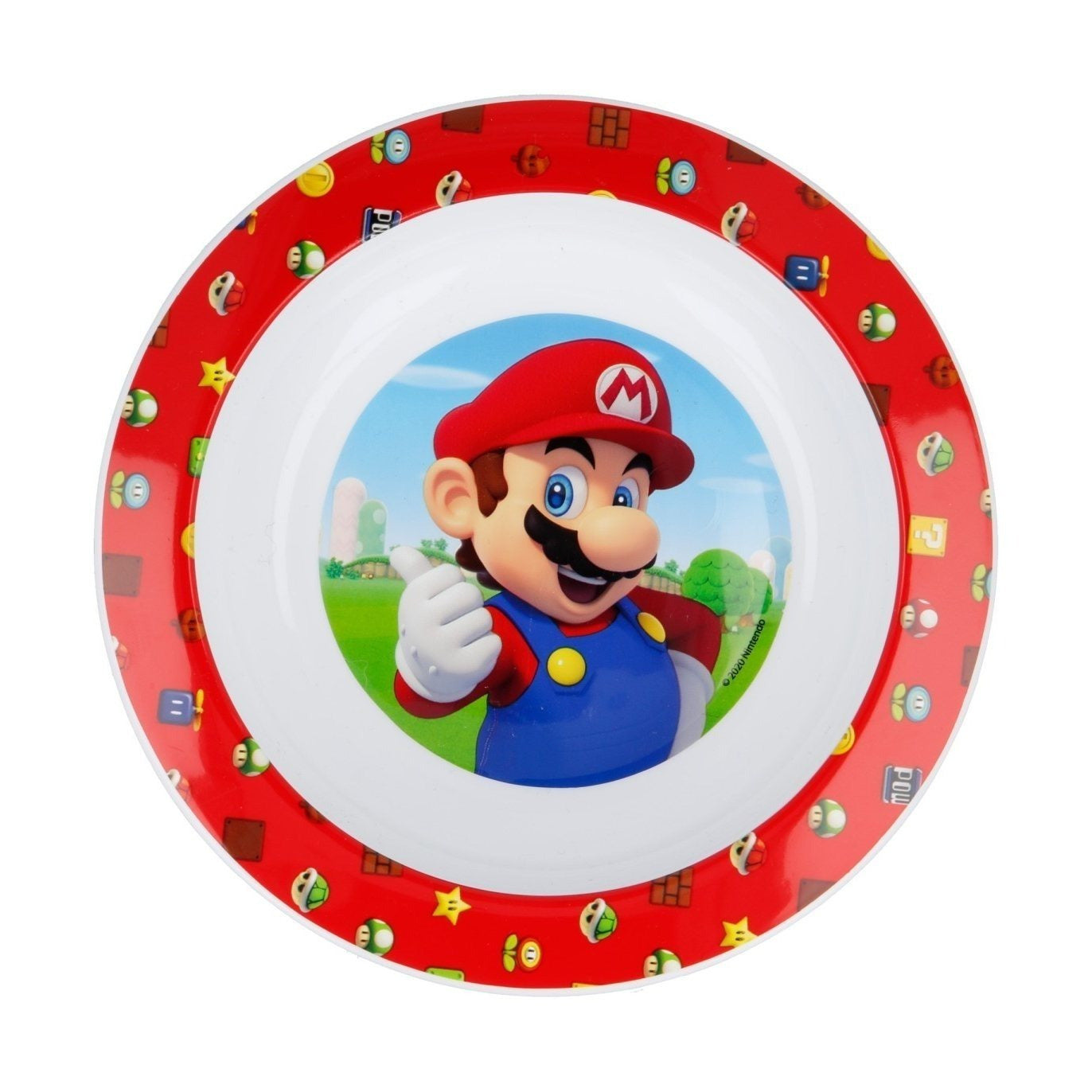 Set di stoviglie riutilizzabile per bambini bicolore – Set composto da 3 pezzi: Piatto, ciotola e bicchiere per bambini e bebé SUPERMARIO