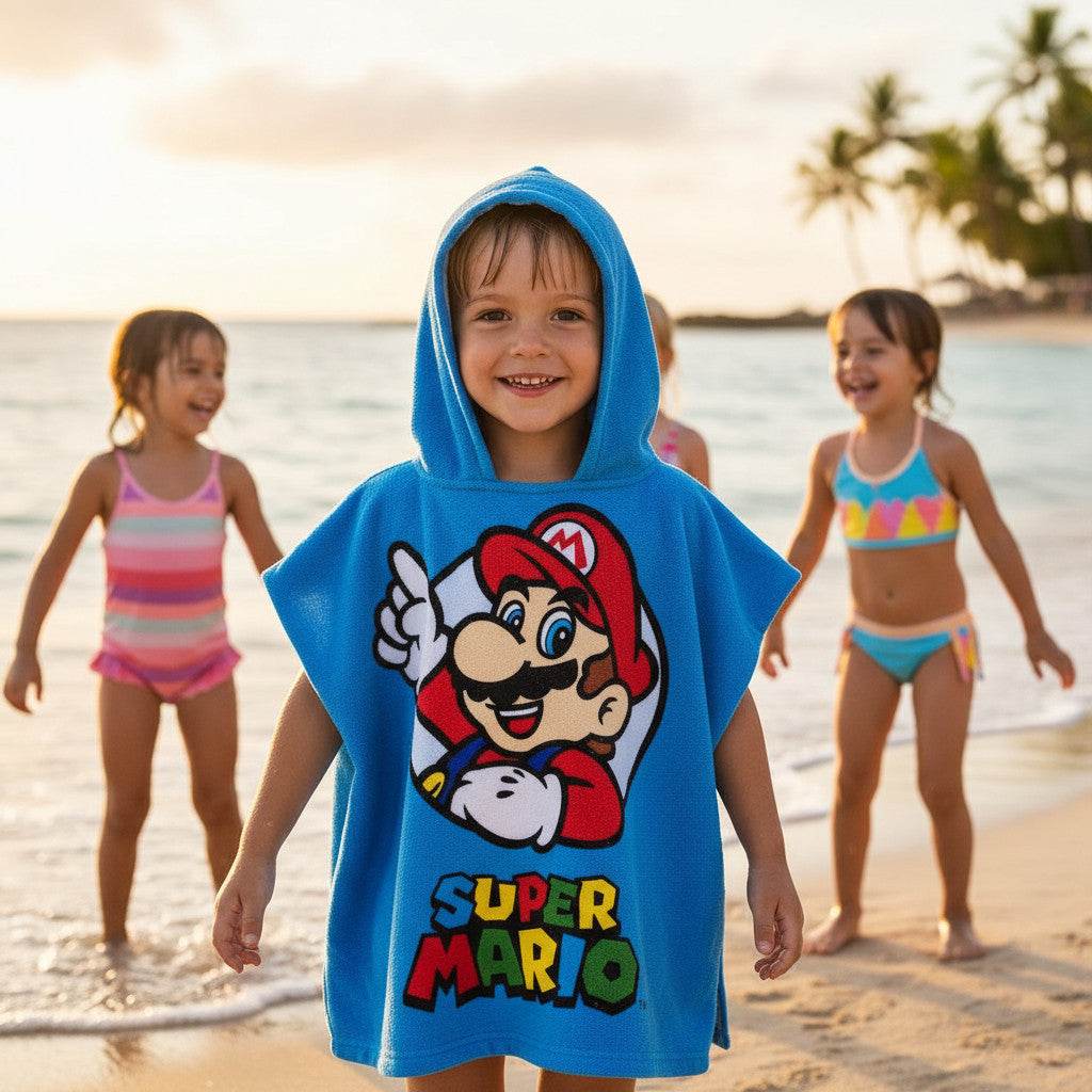 Poncho con cappuccio Asciugamano da spiaggia Mare e piscina Accappatoio in microfibra 55X90 cm asciugatura rapida, ultra